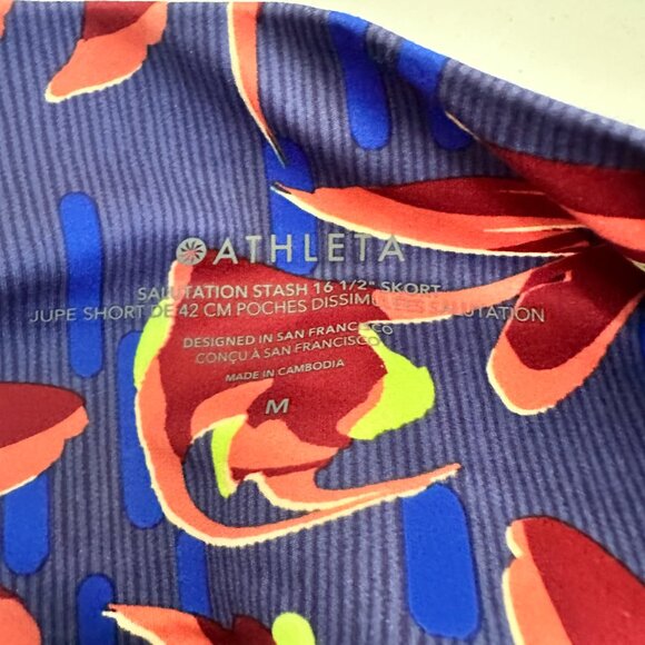 ATHLETA SALUTATION STASH FLORAL 16 1/2" SKORT GOLF SKIRT WITH UNDER SHORT - Picture 6 of 8